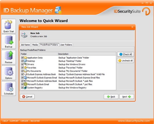 ID Backup Manager screen shot