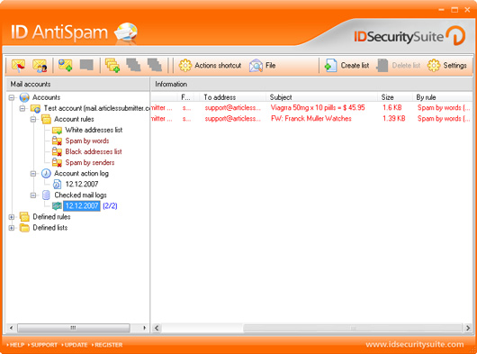 Click to view ID AntiSpam 1.2 screenshot