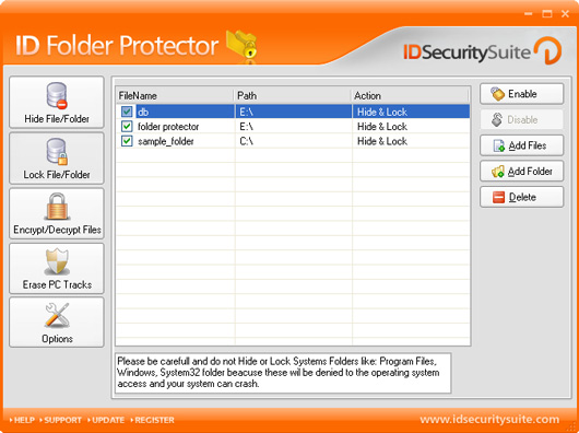 ID Folder Protector screen shot