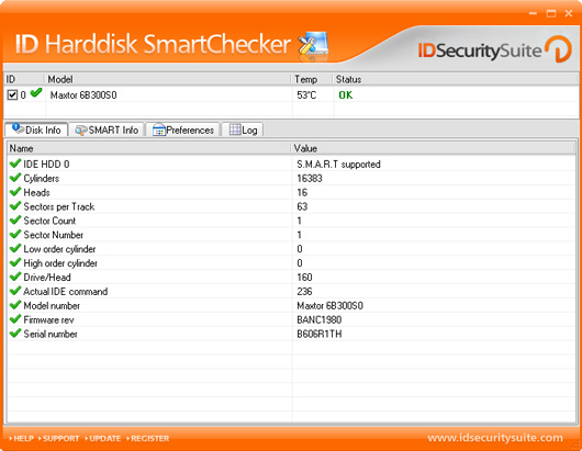 ID Harddisk SmartChecker screen shot