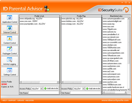 ID Parental Advisor screen shot