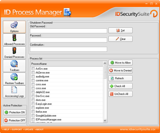 ID Process Manager screen shot