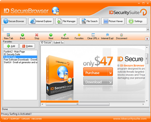 ID Secure Browser screen shot